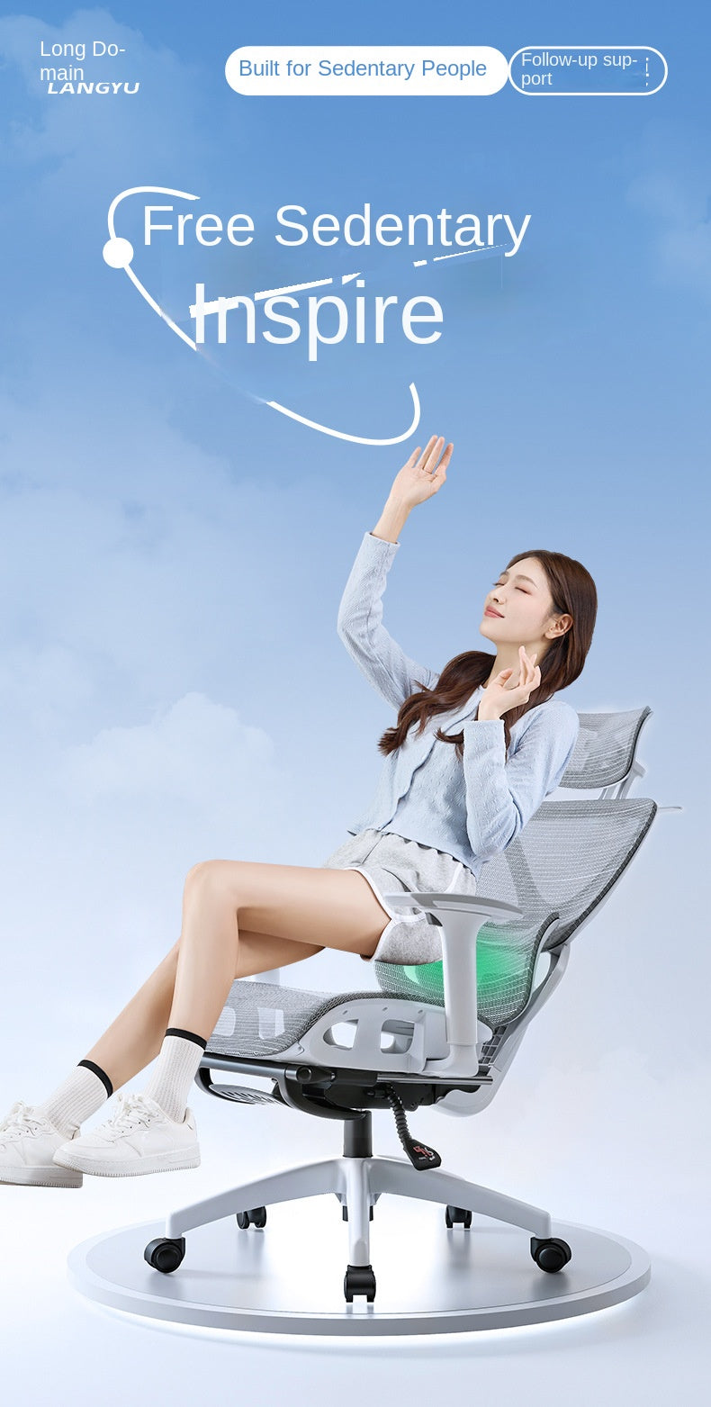 UVR Domestic Comfortable Sedentary Breathable Mesh Chair Ergonomic Design Recliner Chair Office Adjustable Lumbar Support Chair