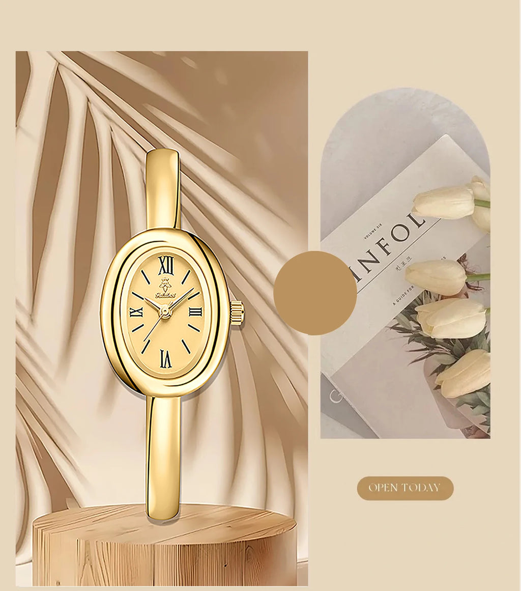 YaLaLuSi Brand Luxury Quartz Water-Resistant Wristwatch with Minimalist Design, Comes with Gift Box—Perfect Gift for Women Reloj
