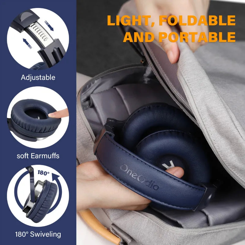 Oneodio Wired HiFi Headphones Professional Studio DJ Headphones With Mic Over Ear Hi-Res Headset Monitoring For AMP Guitar Phone