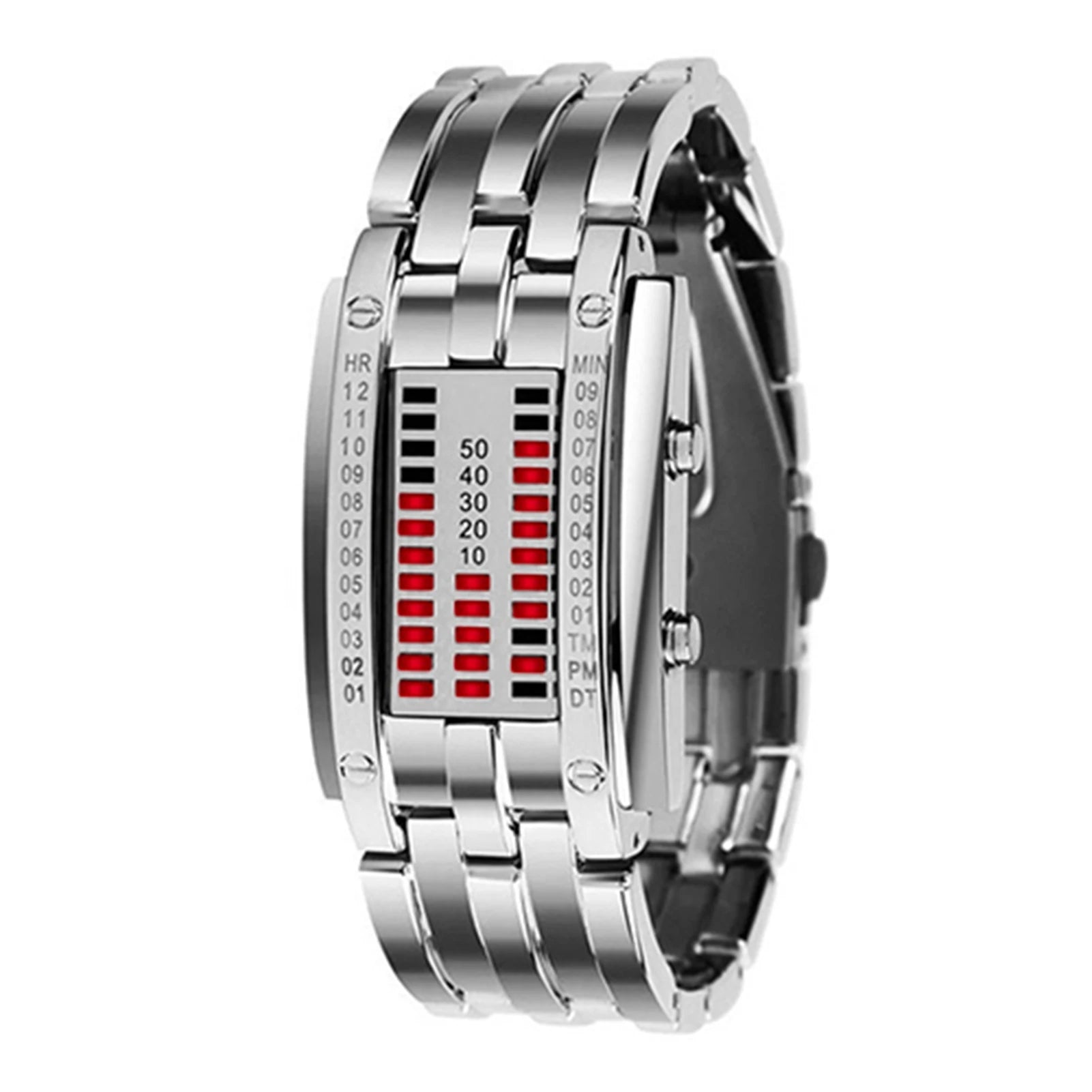 Fashion Couple Watch Men Women Luxury Watch Lovers Stainless Steel Clock LED Date Bracelet Watch Binary Wristwatch Sport Watches