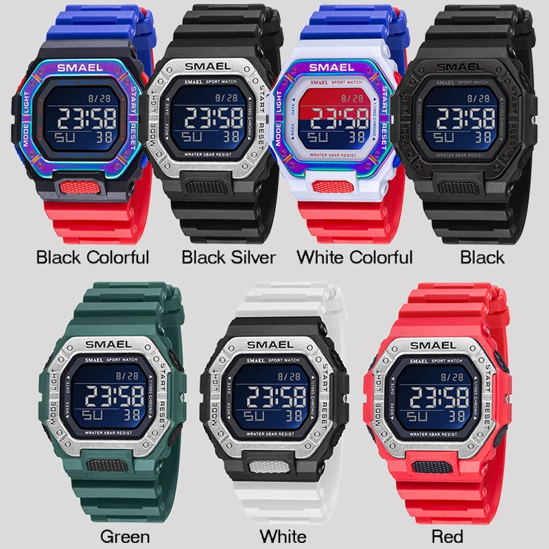 Relogio SMAEL Men Multifunctional Digital Sport Watch Count Down Male Army Military Clock LED WristWatches Fashion Male Relógios