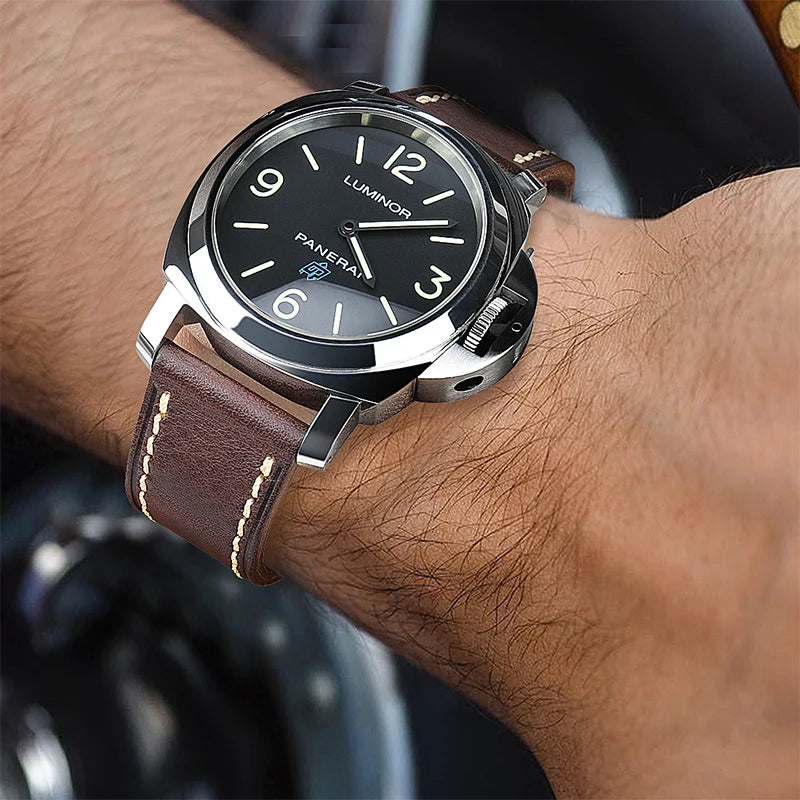 Luxury Handmade Watch Band Genuine Cow Leather Watch Strap With Butterfly Buckle Bracelet For Hamilton SEIKO Citizen Watchbands