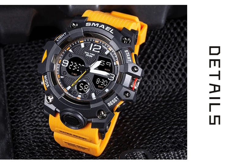 Sport Watch Military Watch For Men Alarm Clock Stopwatch LED Digital Back Light Dual Time Display 8008 Men's Watches Waterproof