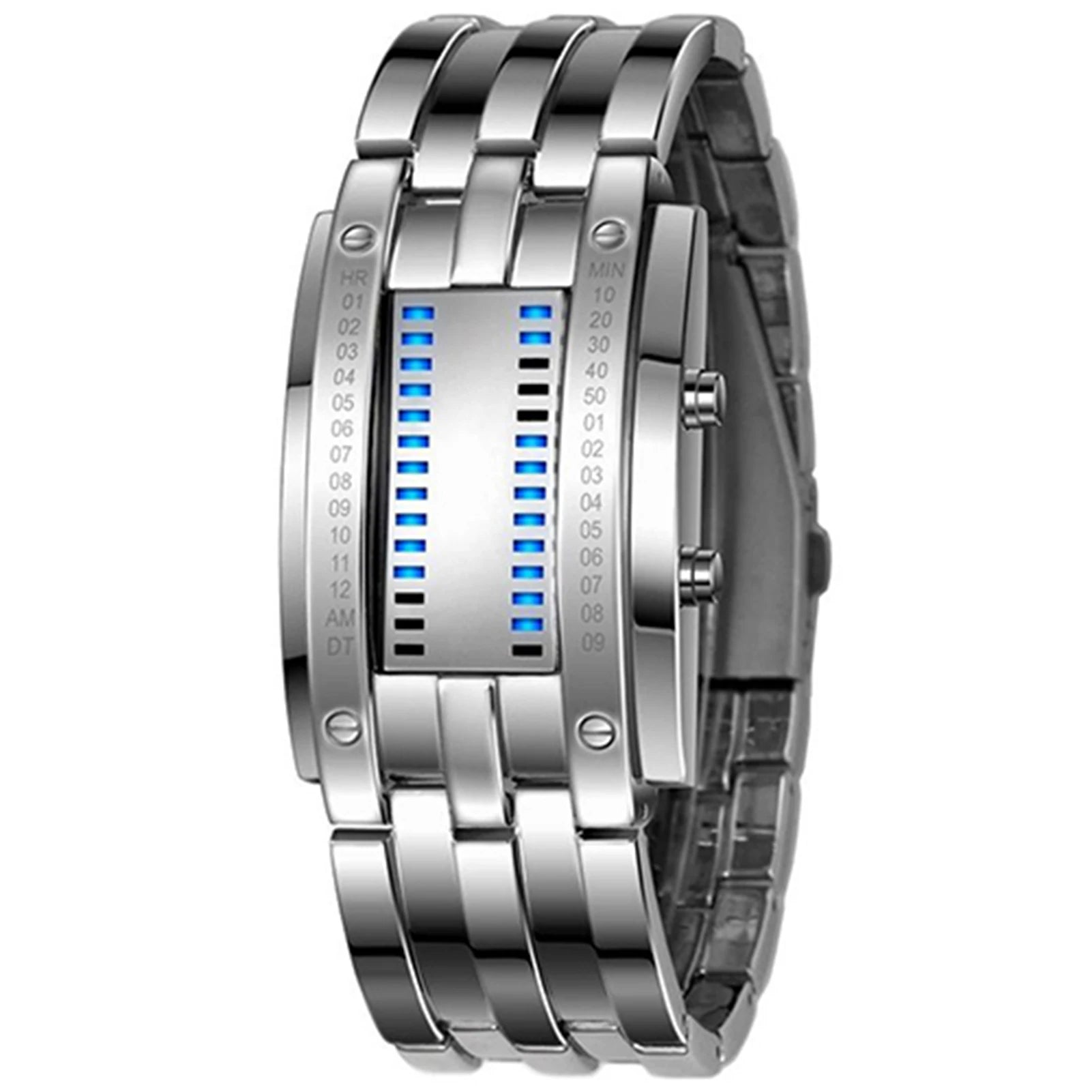 Fashion Couple Watch Men Women Luxury Watch Lovers Stainless Steel Clock LED Date Bracelet Watch Binary Wristwatch Sport Watches