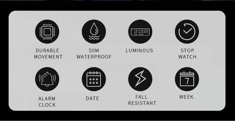Sport Watch Military Watch For Men Alarm Clock Stopwatch LED Digital Back Light Dual Time Display 8008 Men's Watches Waterproof