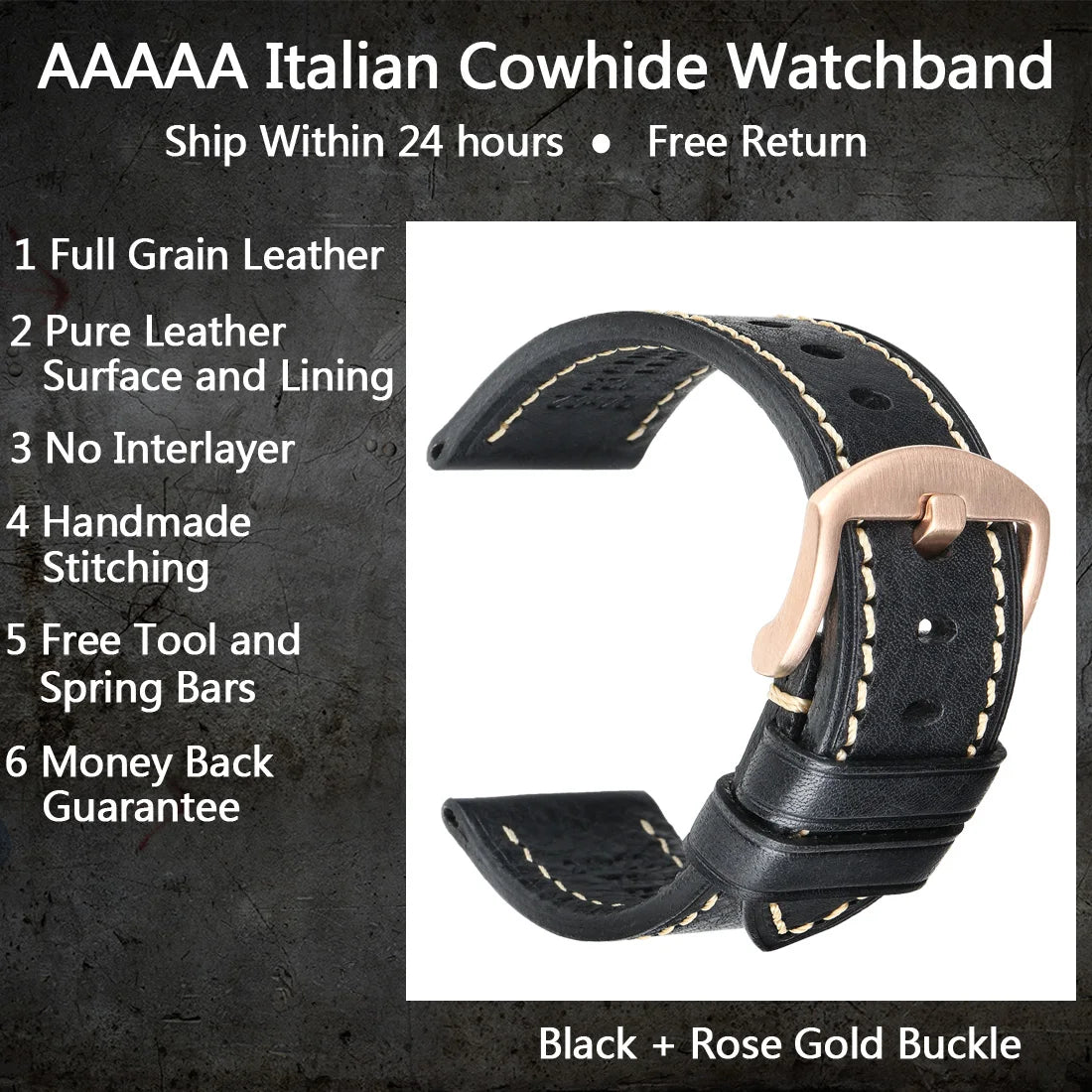 Luxury Handmade Watch Band Genuine Cow Leather Watch Strap With Butterfly Buckle Bracelet For Hamilton SEIKO Citizen Watchbands