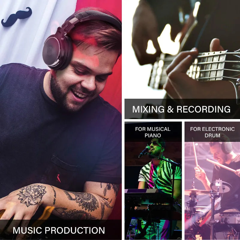 Oneodio Wired HiFi Headphones Professional Studio DJ Headphones With Mic Over Ear Hi-Res Headset Monitoring For AMP Guitar Phone