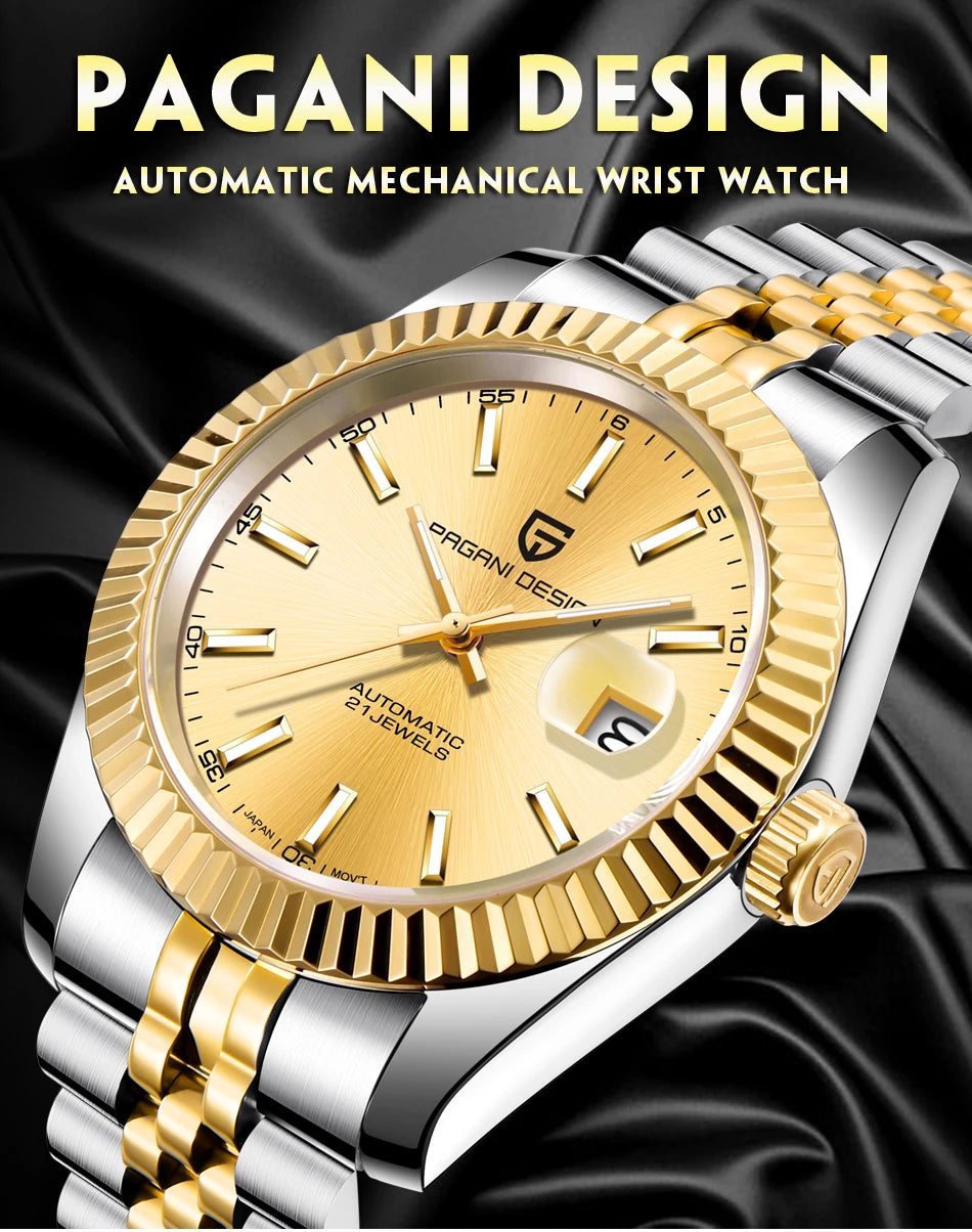 2026 PAGANI DESIGN New Men Mechanical Watches Luxurious Business Automatic Watch 100M Waterproof Stainless Steel Watch for Men