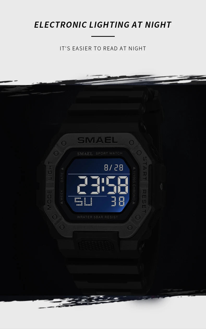 Relogio SMAEL Men Multifunctional Digital Sport Watch Count Down Male Army Military Clock LED WristWatches Fashion Male Relógios