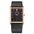 IBSO Ultra-Thin Rectangle Dial Men's Quartz Watch Luxury Business Style Genuine Leather Strap Waterproof New Men WristWatches