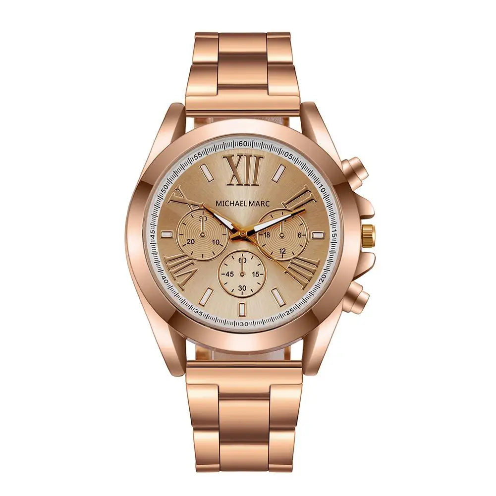 Gold Silver Stainless Steel Fashion Women Watches New Brand 2025 Luxury Ladies Wristwatches Rome Female Quartz Watch Gifts Clock