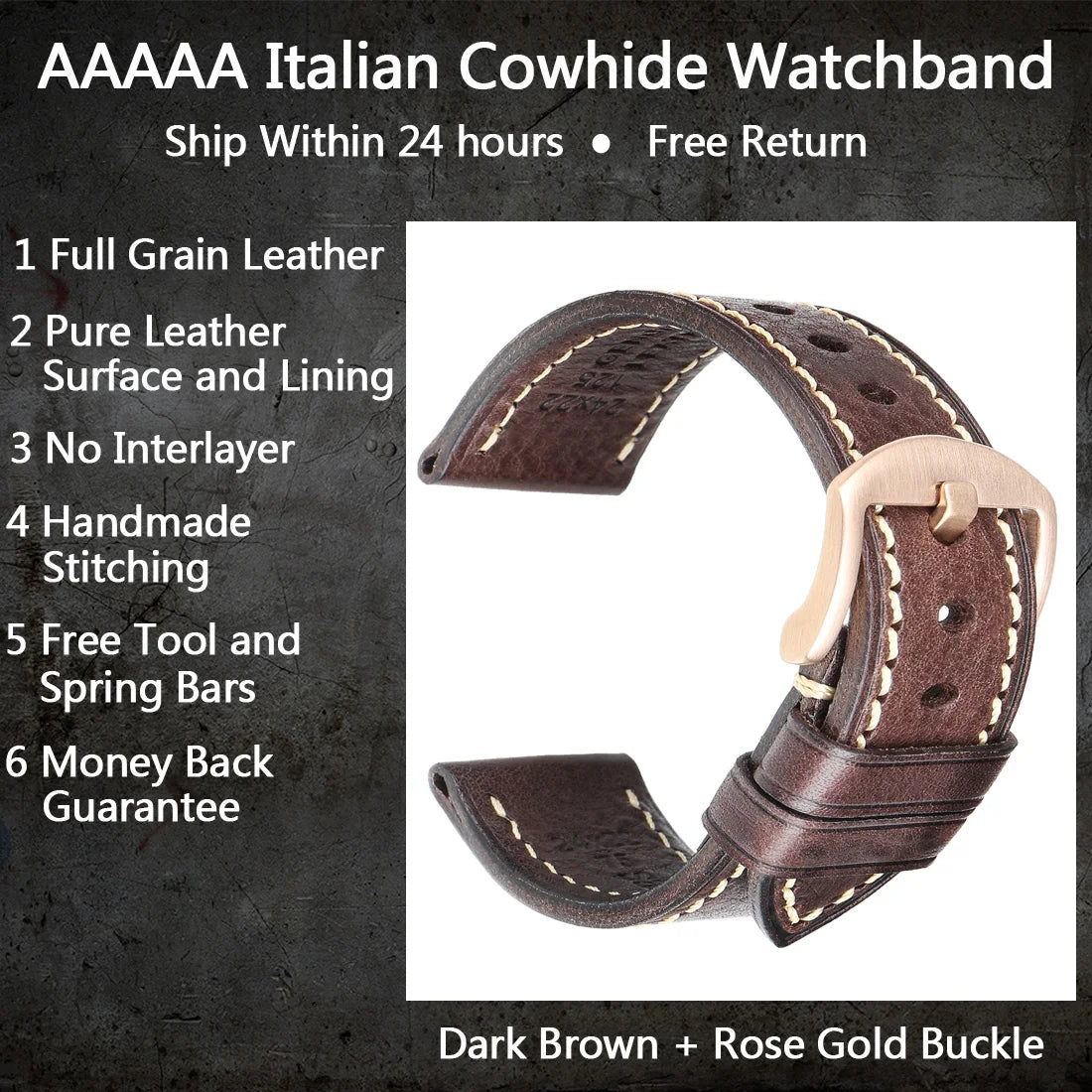 Luxury Handmade Watch Band Genuine Cow Leather Watch Strap With Butterfly Buckle Bracelet For Hamilton SEIKO Citizen Watchbands