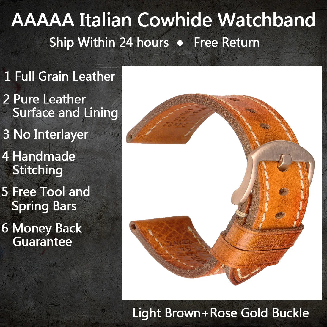 Luxury Handmade Watch Band Genuine Cow Leather Watch Strap With Butterfly Buckle Bracelet For Hamilton SEIKO Citizen Watchbands