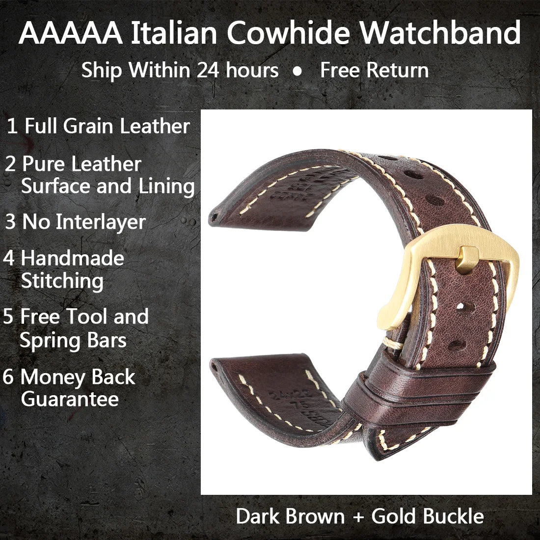 Luxury Handmade Watch Band Genuine Cow Leather Watch Strap With Butterfly Buckle Bracelet For Hamilton SEIKO Citizen Watchbands
