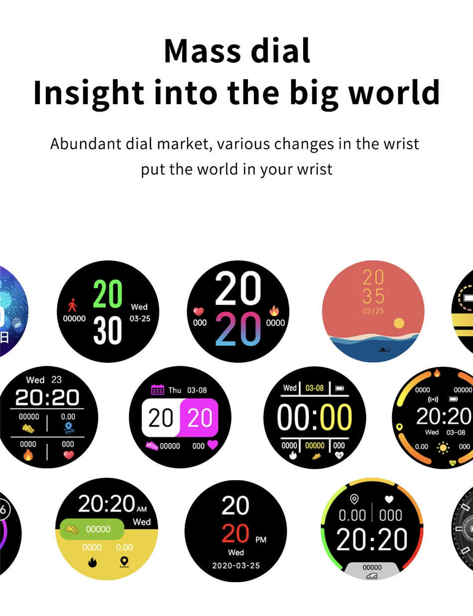 2025 Smartwatch Full Touch Screen Watches Sport Fitness Tracker IP68 Waterproof BT Call Smart Watch for Man Woman Android Phones