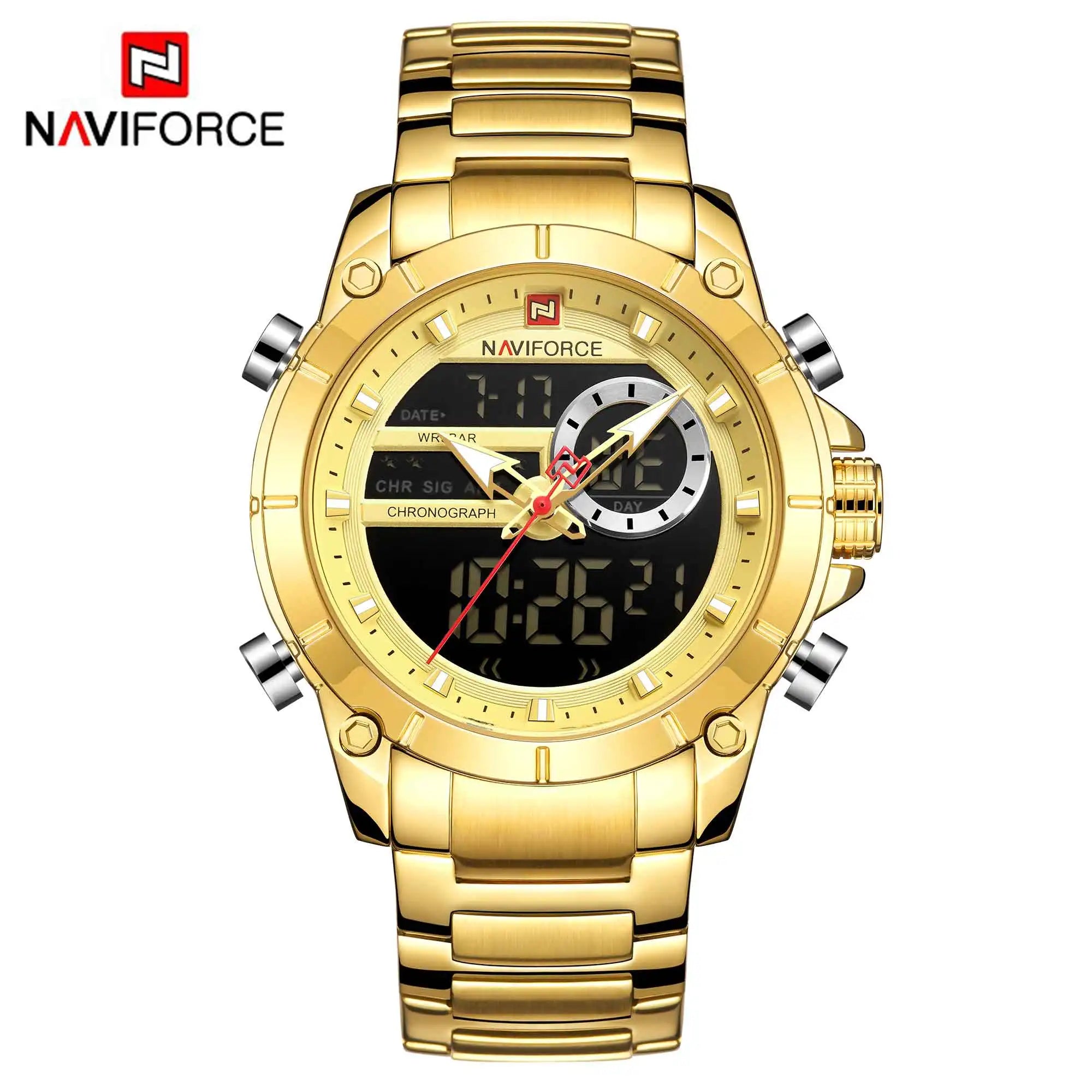 NAVIFORCE Luxury Original Sports Wrist Watch For Men Waterproof Digital Fashion Watches Male Relogio Masculino 9163 Free Shiping