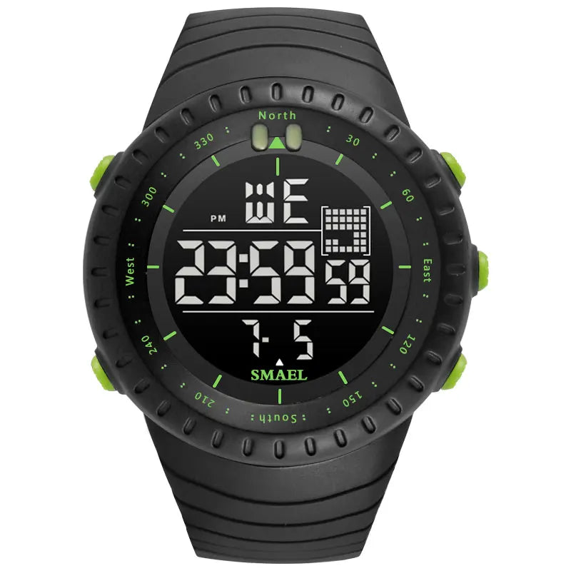 SMAEL 1237 Men's Analog Digital Dual Display Sport Watch - 50M Waterproof LED Alarm Stopwatch Chronograph Shock Resistant