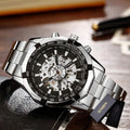 Silver Gold Automatic Mechanical Men's Watch Skeleton Top Luxury Brand Stainless Steel Luminous Male Clock Relogios Masculino