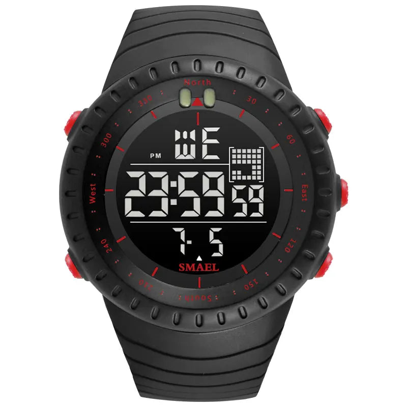 SMAEL 1237 Men's Analog Digital Dual Display Sport Watch - 50M Waterproof LED Alarm Stopwatch Chronograph Shock Resistant