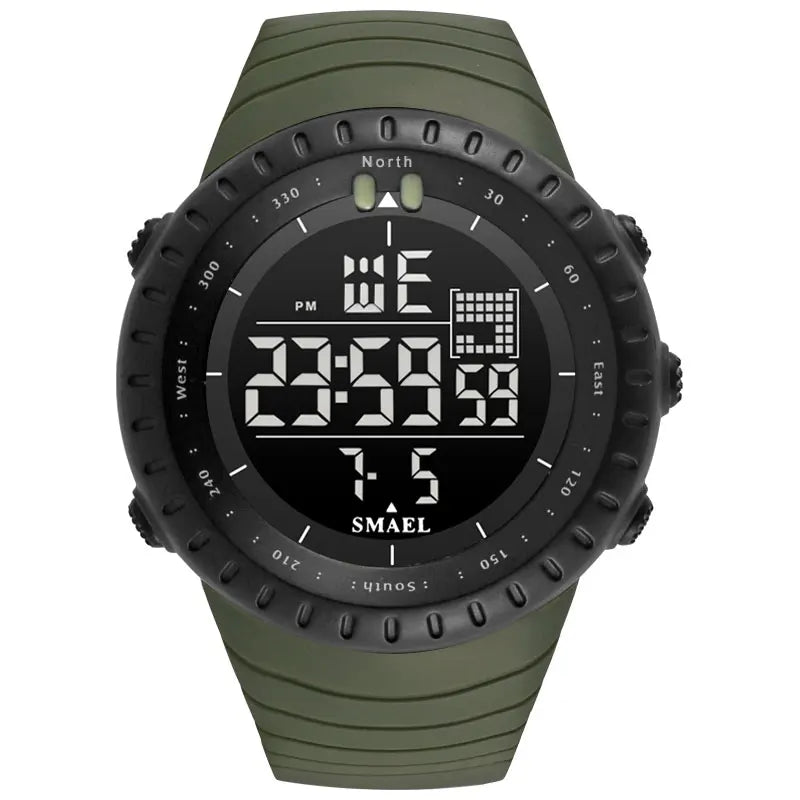 SMAEL 1237 Men's Analog Digital Dual Display Sport Watch - 50M Waterproof LED Alarm Stopwatch Chronograph Shock Resistant