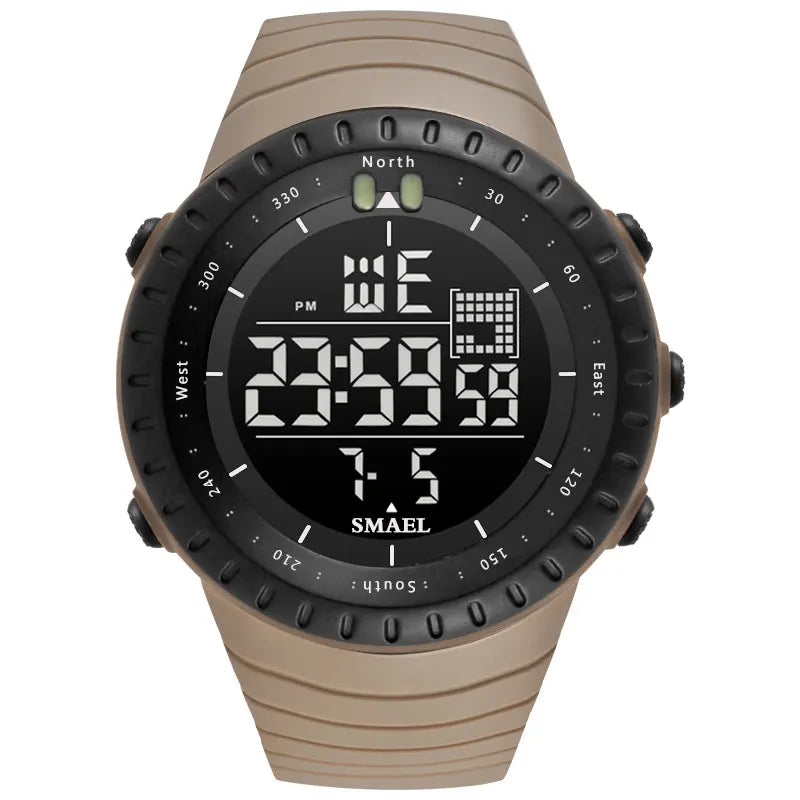 SMAEL 1237 Men's Analog Digital Dual Display Sport Watch - 50M Waterproof LED Alarm Stopwatch Chronograph Shock Resistant
