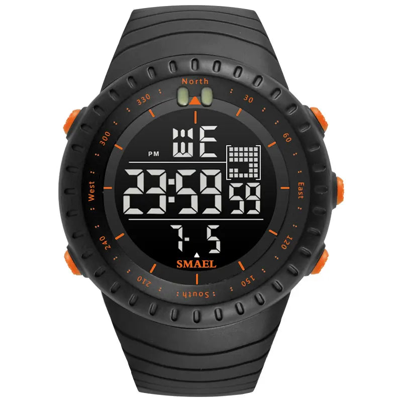 SMAEL 1237 Men's Analog Digital Dual Display Sport Watch - 50M Waterproof LED Alarm Stopwatch Chronograph Shock Resistant