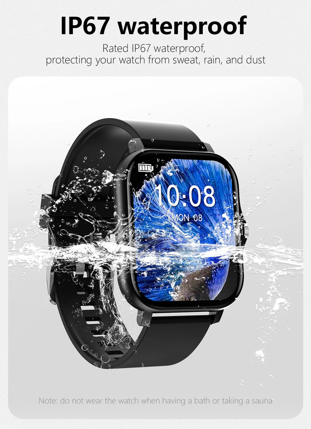 2025 Men Smart Watch Fitness Clock Sports Heart Monitor Smartwatch Bluetooth Call Music Playback 1.83'' Wrist Watches for Women
