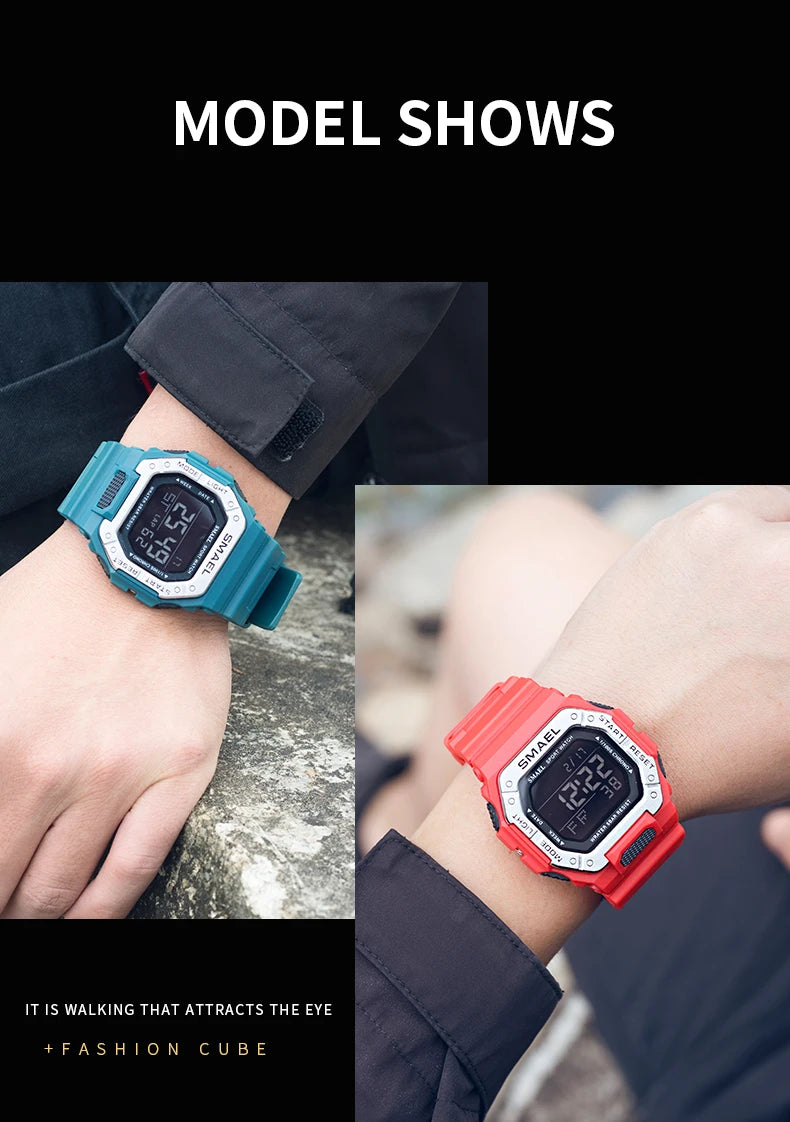 Relogio SMAEL Men Multifunctional Digital Sport Watch Count Down Male Army Military Clock LED WristWatches Fashion Male Relógios