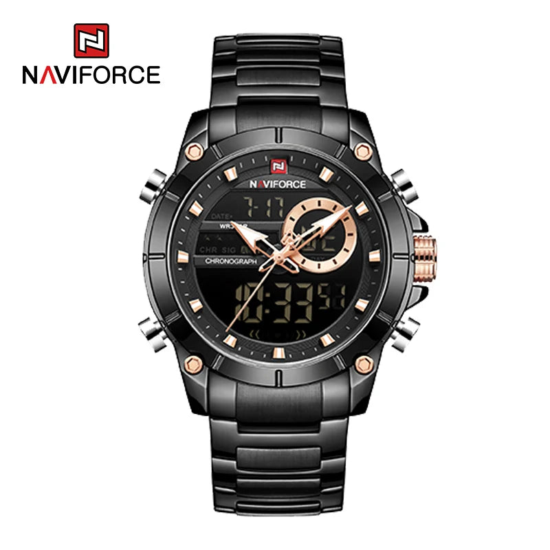 NAVIFORCE Luxury Original Sports Wrist Watch For Men Waterproof Digital Fashion Watches Male Relogio Masculino 9163 Free Shiping