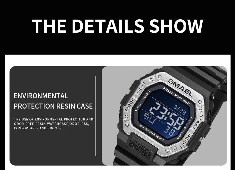 Relogio SMAEL Men Multifunctional Digital Sport Watch Count Down Male Army Military Clock LED WristWatches Fashion Male Relógios