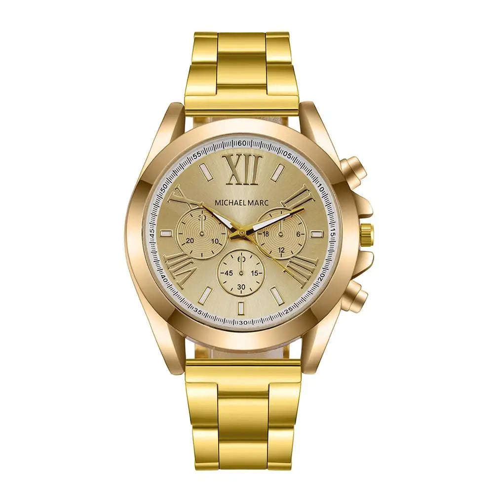 Gold Silver Stainless Steel Fashion Women Watches New Brand 2025 Luxury Ladies Wristwatches Rome Female Quartz Watch Gifts Clock