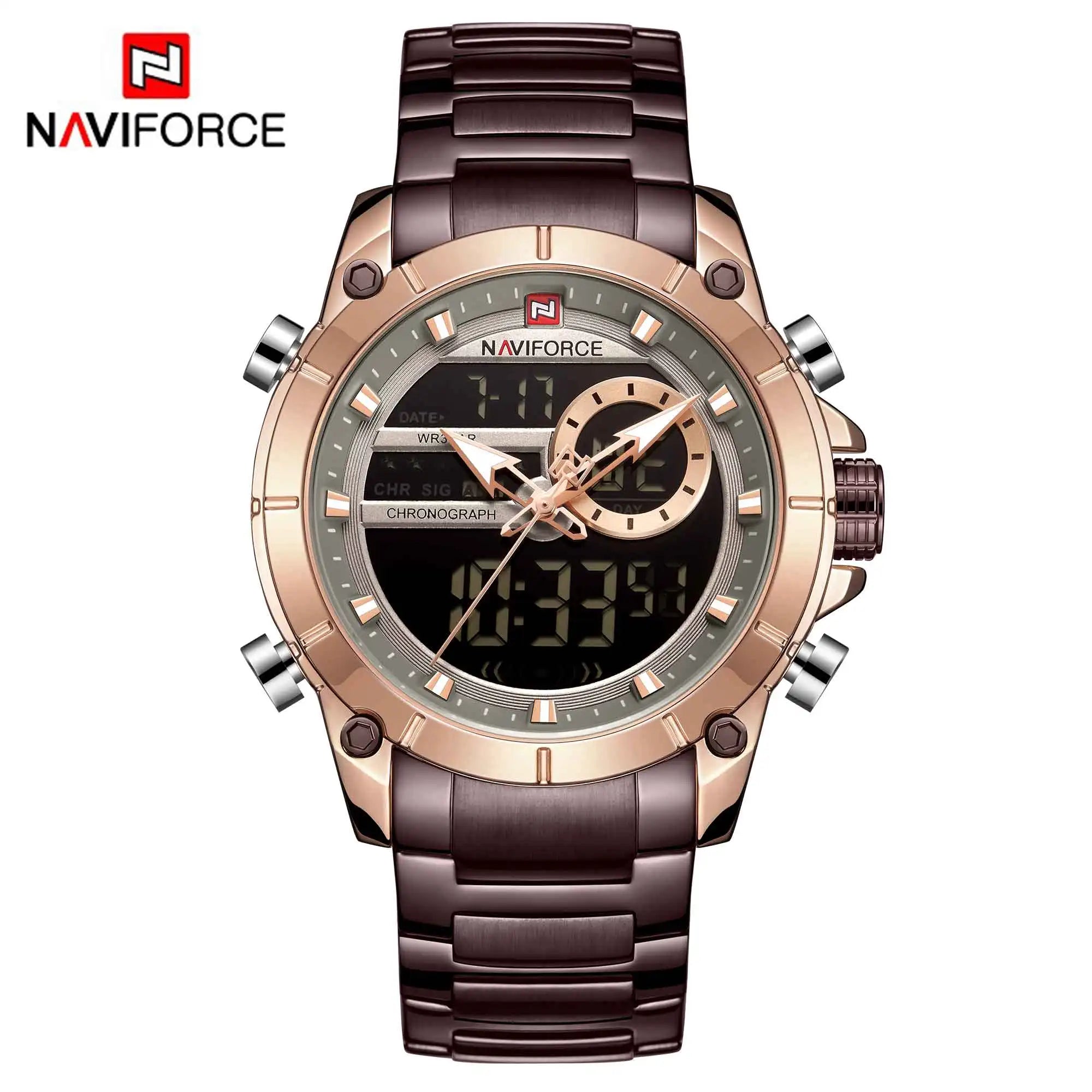 NAVIFORCE Luxury Original Sports Wrist Watch For Men Waterproof Digital Fashion Watches Male Relogio Masculino 9163 Free Shiping