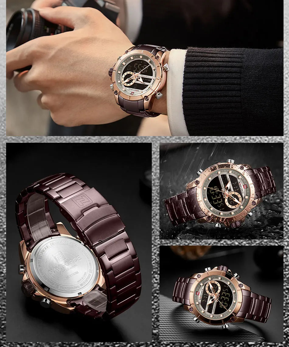NAVIFORCE Luxury Original Sports Wrist Watch For Men Waterproof Digital Fashion Watches Male Relogio Masculino 9163 Free Shiping