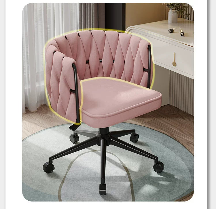 UVRLiving Room Chair Home Bedroom Girls Dresser Makeup Chair Computer Office Chair  Light Luxury Lift Swivel Backrest Chair