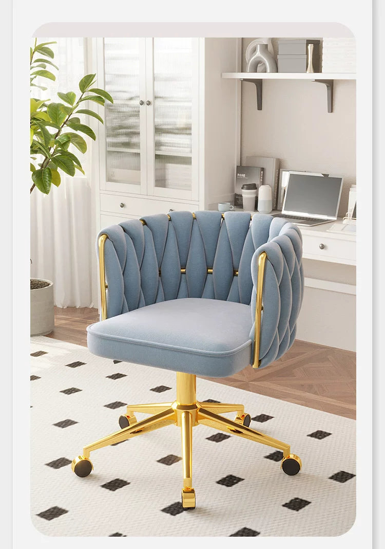 UVRLiving Room Chair Home Bedroom Girls Dresser Makeup Chair Computer Office Chair  Light Luxury Lift Swivel Backrest Chair