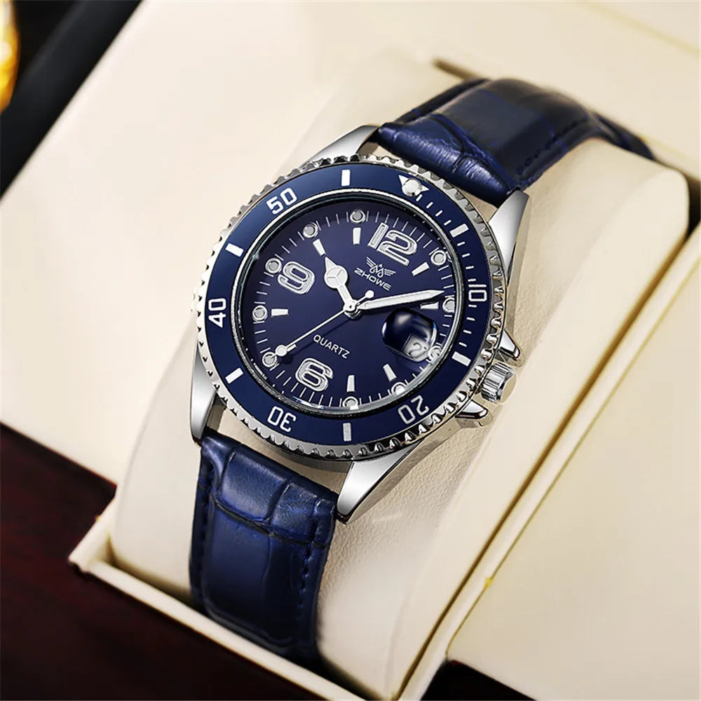 Men Black luxury Brand Sport Calendar Quartz Watch Stylish Silver Stainless Steel Strap Business Men's Clock Wristwatches