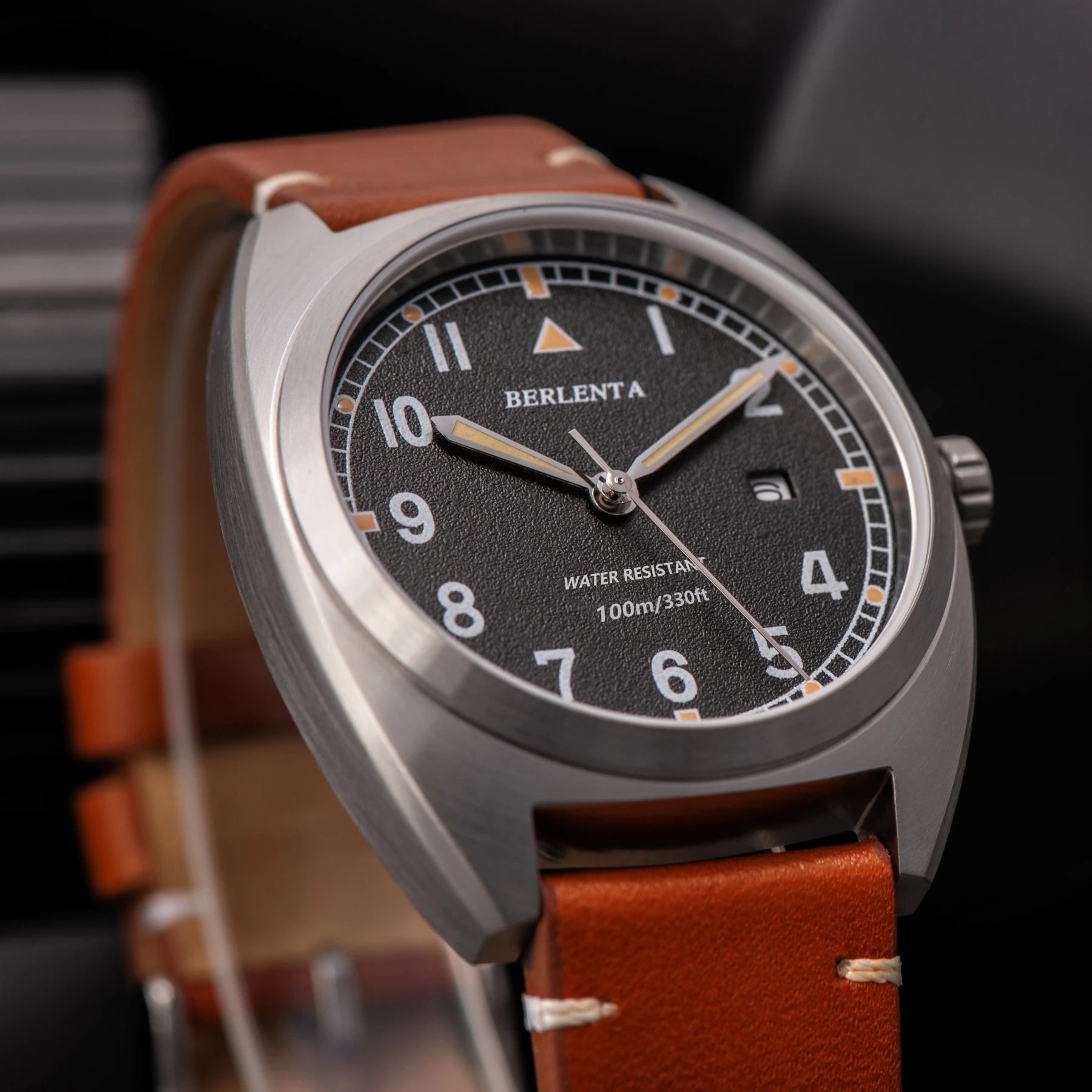 Berlenta Brand original Retro Leather Field Watch For Men Top Luxury 316L Steel Case Military Wristwatch Enlistment Gift