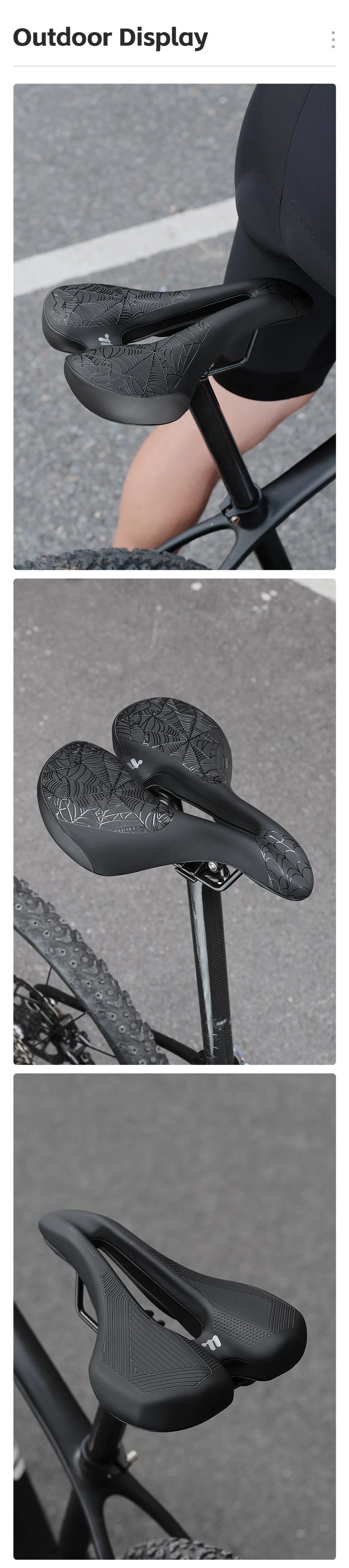 WEST BIKING Bicycle Saddle Comfortable Shockproof Bike Seats with Spring Shock Absorber MTB Road Bike Hollow Breathable Cushion