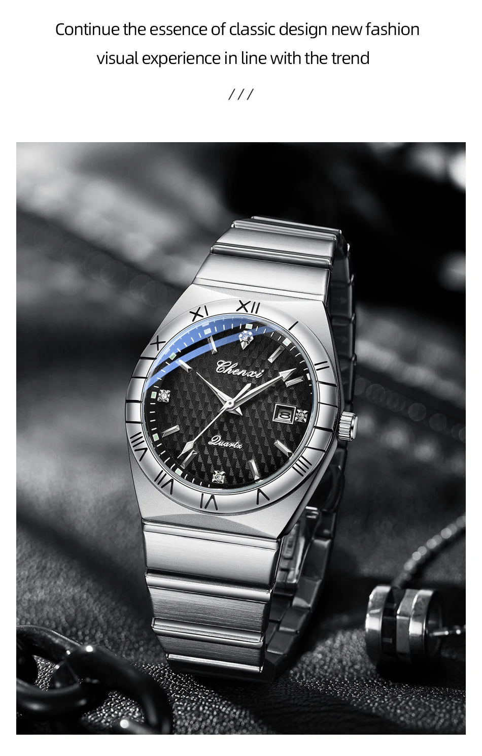 Top Brand Luxury Watches For Men Fashion Luminous Calendar Men's Watch CHENXI Waterproof Stainless Steel Quartz Wristwatch New