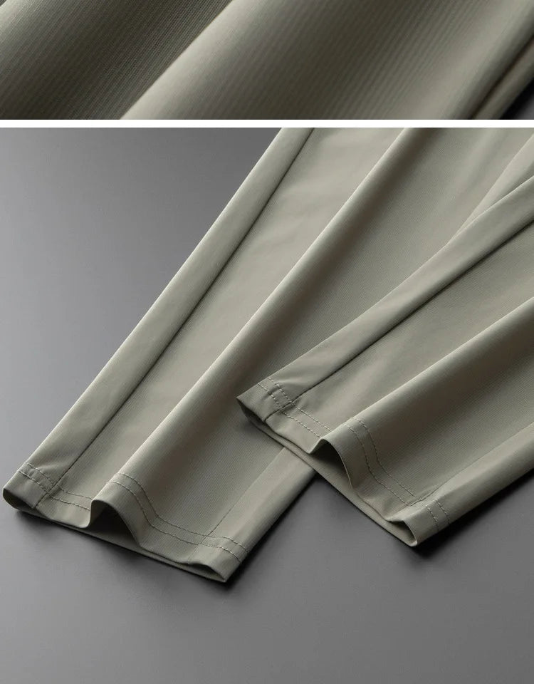 Luxury brand men's letter printed casual pants 2024 summer new ice silk comfortable and breathable casual pocket sports pants