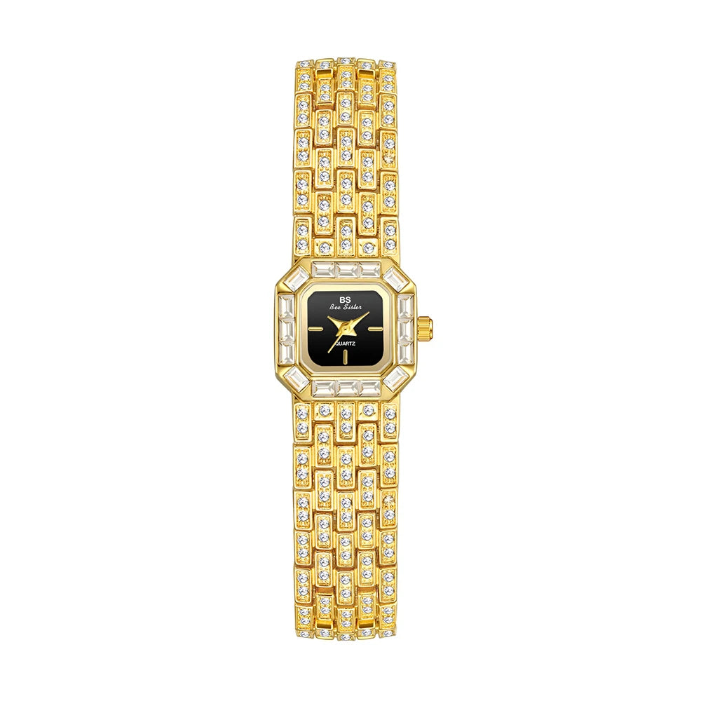BS Bee Sister Ladies Watches Luxury Diamond Watch Square Bracelet Quartz Wristwatches Fashion Casual Watches Gift Women