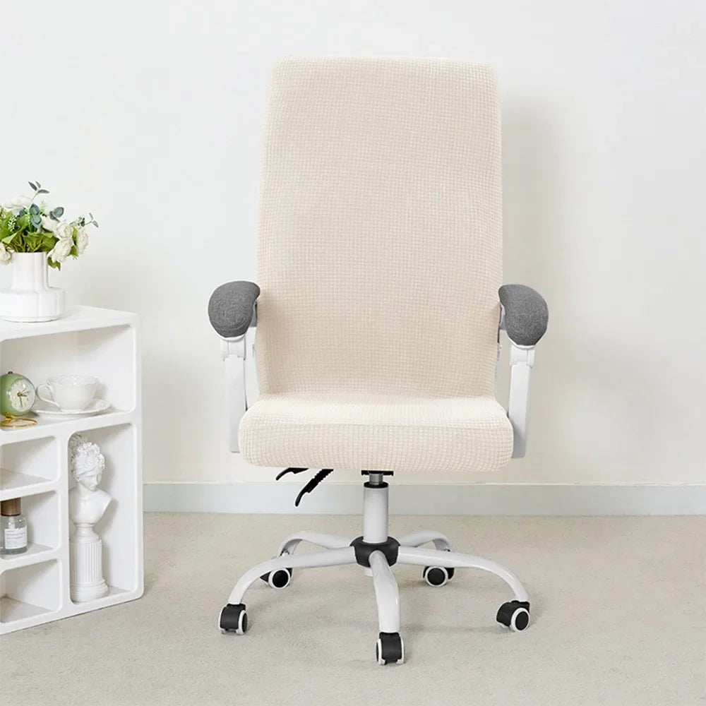 ARMFAVER Waterproof Office Chair Cover with Zipper Stretchable Fit for Swivel Chairs Elastic Slipcover Protector Solid Colors