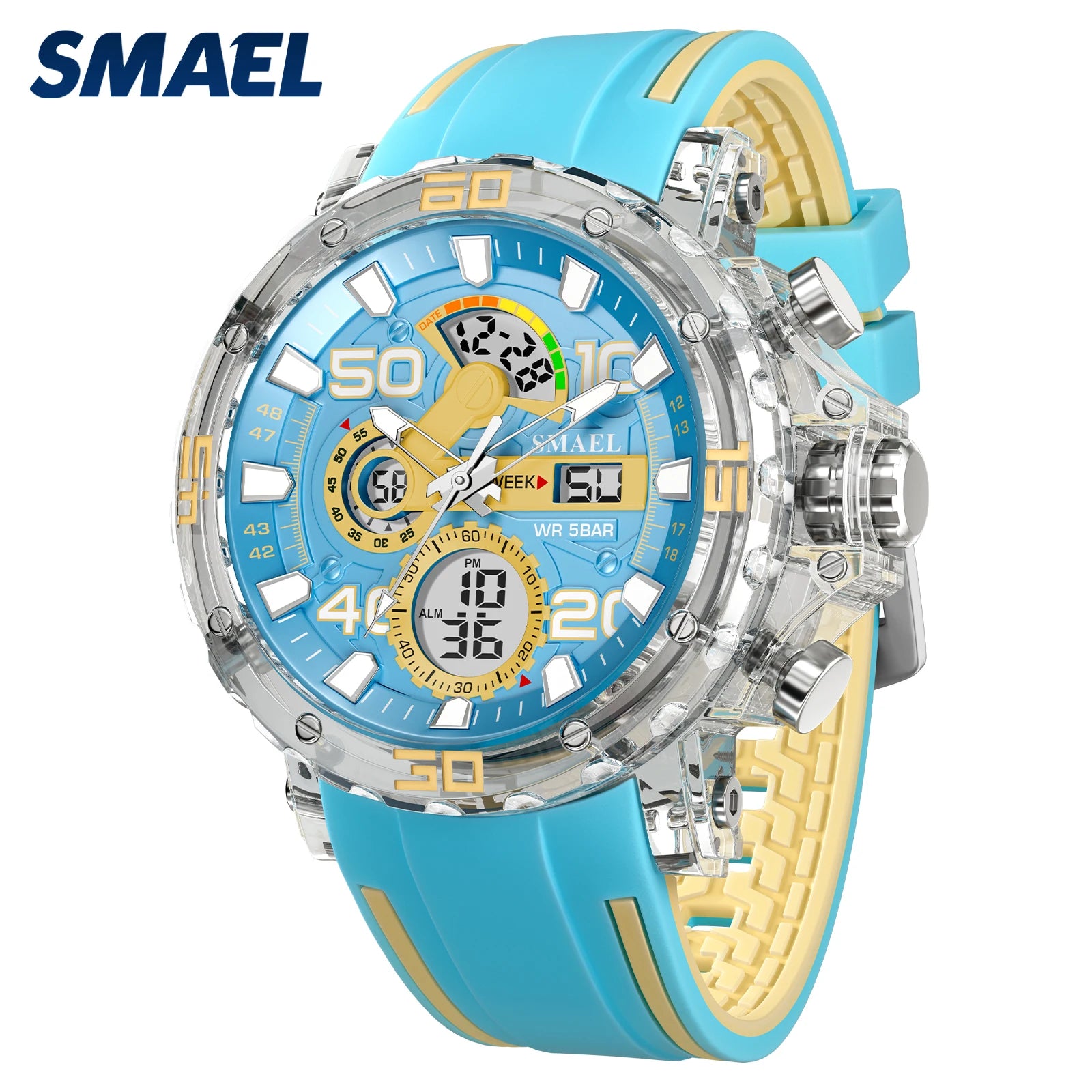 Military Watches Men Watch 2025 New 50M Waterproof Wristwatch Stopwatch Alarm LED Light Digital Watches 8136 Men's Sports Watch