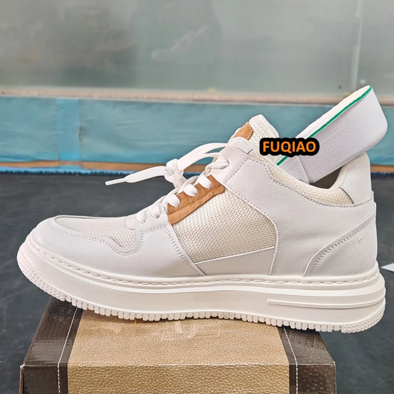 Plus Size 47 Summer Mesh Men Sneakers Elevator Shoes Chunky Increase Insole 7CM Breathable Sports Casual Height Shoes For Man