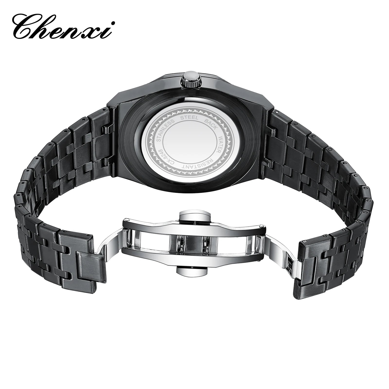 CHENXI NEW Men's Watches Fashion Casual Luminous Date Quartz Watch Male Clock Gifts 42mm Dial Gold Wristwatch Waterproof