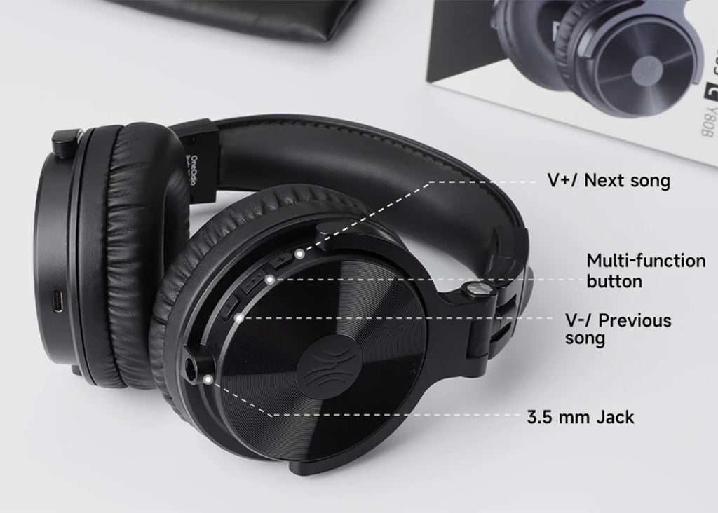 Oneodio Pro-C Bluetooth Wireless Headphones With Mic 110Hr Hi-Res Over Ear Bluetooth 5.2 Headset Earphone For Phone PC Sports