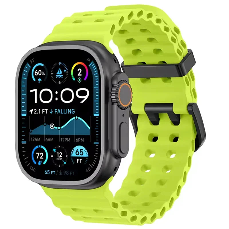 Ocean Silicone Strap for Apple Watch Band Ultra 3/2/1 49mm Series 11 10 46mm Comfortable Band IWatch 9 8 7 6 5 4 SE3 45mm 44mm
