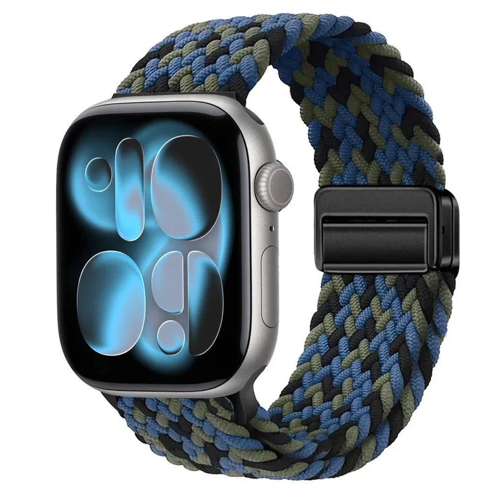 Nylon Loop Strap for Apple Watch 11 10 9 8 7 46mm 42mm 45mm 41mm Ultra 3 2 1 49mm Magnetic Braided  IWatch 6 5 4 SE3 Accessories