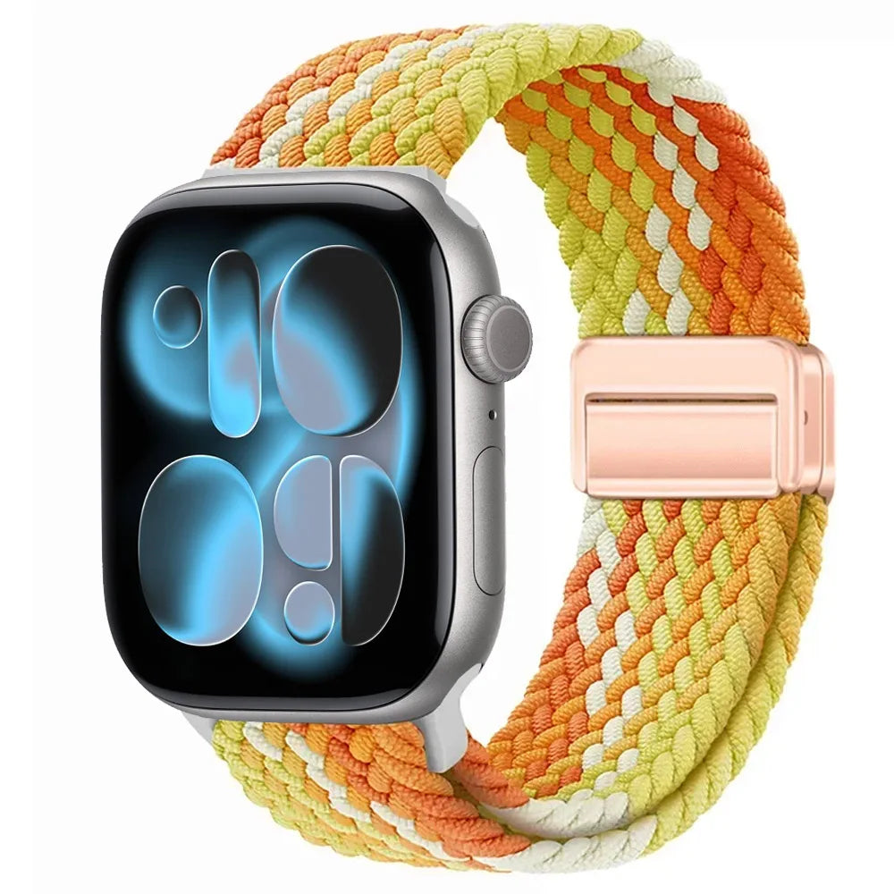 Nylon Loop Strap for Apple Watch 11 10 9 8 7 46mm 42mm 45mm 41mm Ultra 3 2 1 49mm Magnetic Braided  IWatch 6 5 4 SE3 Accessories