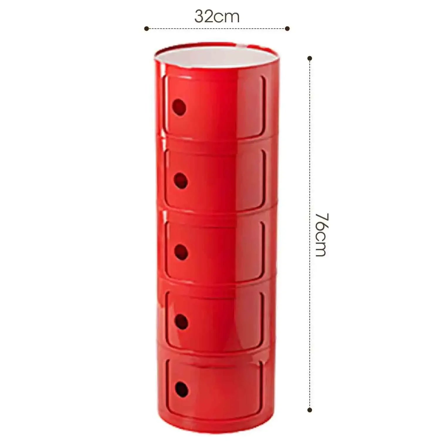 Plastic Round Bedside Nightstand with Drawers Practical Storage Box Cabinet Nightstand Chic Decor for Bedroom Living Room